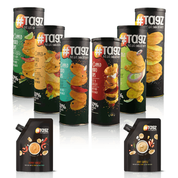 TagZ - CanZ Assorted Potato Chips - Pack of 6 Canz + 2 Dips